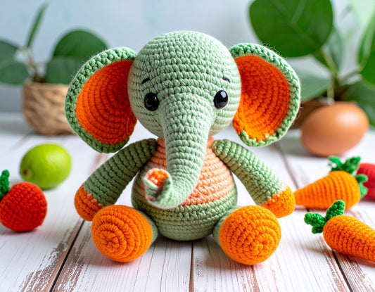 Image of Crochet stuffed elephant