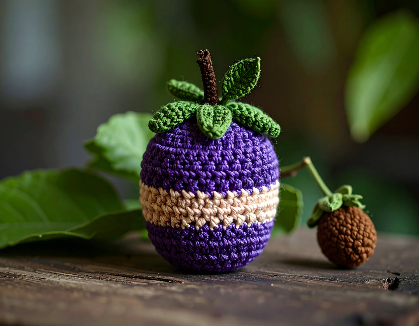 Crochet mini-eggplant
