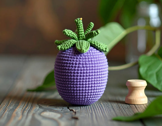 Image of Crochet mini-eggplant